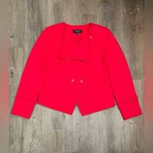Talbots Petites Textured Jacket Red 0P